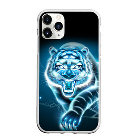 Чехол для iPhone 11 Pro матовый с принтом НЕНОНОВЫЙ ТИГР 2022 | NEON TIGER NEW YEAR , Силикон |  | 2022 | beast | merry christmas | new year | red bow | santa hat | snow | tiger | winter | winter is coming | year of the tiger | год тигра | дед мороз | животные | звери | зверь | зима | зима 2022 | зима близко | новог | новогодни