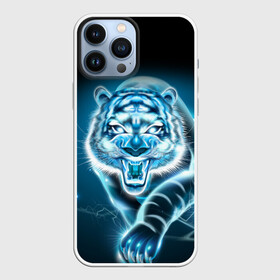 Чехол для iPhone 13 Pro Max с принтом НЕНОНОВЫЙ ТИГР 2022 | NEON TIGER NEW YEAR ,  |  | 2022 | beast | merry christmas | new year | red bow | santa hat | snow | tiger | winter | winter is coming | year of the tiger | год тигра | дед мороз | животные | звери | зверь | зима | зима 2022 | зима близко | новог | новогодни