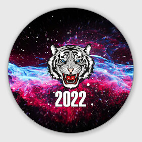 Круглый коврик для мышки с принтом ЧЁРНЫЙ ТИГР НОВЫЙ ГОД 2022   GRAY TIGER NEW YEAR , резина и полиэстер | круглая форма, изображение наносится на всю лицевую часть | Тематика изображения на принте: 2022 | beast | merry christmas | new year | red bow | santa hat | snow | tiger | winter | winter is coming | year of the tiger | год тигра | дед мороз | животные | звери | зверь | зима | зима 2022 | зима близко | новог | новогодни