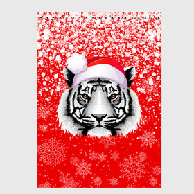 Скетчбук с принтом НОВОГОДНИЙ ТИГР 2022   ЕШПУК 2022 , 100% бумага
 | 48 листов, плотность листов — 100 г/м2, плотность картонной обложки — 250 г/м2. Листы скреплены сверху удобной пружинной спиралью | Тематика изображения на принте: 2022 | beast | merry christmas | new year | red bow | santa hat | snow | tiger | winter | winter is coming | year of the tiger | год тигра | дед мороз | животные | звери | зверь | зима | зима 2022 | зима близко | новог | новогодни