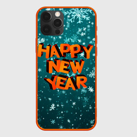 Чехол для iPhone 12 Pro с принтом HAPPY NEW YEAR 2022 | С НОВЫМ ГОДОМ , силикон | область печати: задняя сторона чехла, без боковых панелей | 2022 | c | christmas | happy | ice | new | snow | snowflake | year | годом | лед | ледяной | новый | новым | рождество | снег | снежинка