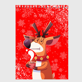 Скетчбук с принтом НОВОГОДНИЙ ОЛЕНЬ И ЧАШКА КОФЕ , 100% бумага
 | 48 листов, плотность листов — 100 г/м2, плотность картонной обложки — 250 г/м2. Листы скреплены сверху удобной пружинной спиралью | 2022 | beast | merry christmas | new year | red bow | santa hat | snow | tiger | winter | winter is coming | year of the tiger | год тигра | дед мороз | животные | звери | зверь | зима | зима 2022 | зима близко | новог | новогодни