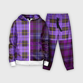 Детский костюм 3D с принтом Purple Checkered ,  |  | в клетку | клеточка | клетчатая фиолетовая | клетчатые вещи | рубашка в клетку | тартан | фиолетовая клетка | фиолетовые квадраты | шотландская клетка