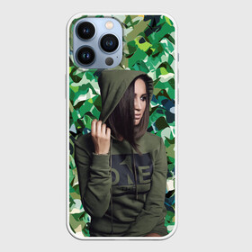 Чехол для iPhone 13 Pro Max с принтом Olga Buzova   camouflage ,  |  | beauty | camouflage | celebrity | girl | military | olga buzova | девушка | знаменитость | камуфляж | красавица | ольга бузова