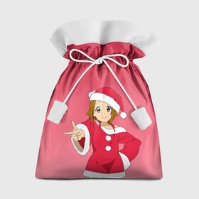 Подарочный 3D мешок с принтом милашка в костюме Санты , 100% полиэстер | Размер: 29*39 см | Тематика изображения на принте: аниме | анимешница | градиент | девечка | девушка | короткое платье | костюм санты | милашка | мультяшка | новый год | рисунок