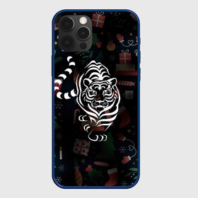 Чехол для iPhone 12 Pro Max с принтом Новый год 2022 (тигр) , Силикон |  | 2022 | зима | новый год | символ года | снег | тигр