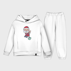 Детский костюм хлопок Oversize с принтом Плохой Санта испортил воздух ,  |  | bad santa | дед мороз | испортил воздух | пук | пукает | санта