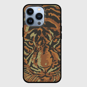 Чехол для iPhone 13 Pro с принтом Морда тигра на весь экран ,  |  | Тематика изображения на принте: большая кошка | год тигра | животное | полосы | тигр | хищник