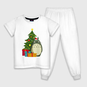Детская пижама хлопок с принтом ТОТОРО НОВОГОДНИЙ , 100% хлопок |  брюки и футболка прямого кроя, без карманов, на брюках мягкая резинка на поясе и по низу штанин
 | 2021 | 2022 | anime | christmas | merry | merry christmas | new year | snow | totoro | ugly christma | winter | аниме | зима | миядзаки | мульт | мультик | мультфильм | новогодний | новогодняя | новый год | рождественский | рождество | снег