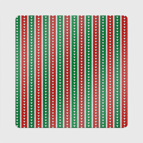 Магнит виниловый Квадрат с принтом Knitted Pattern , полимерный материал с магнитным слоем | размер 9*9 см, закругленные углы | christmas | knitted pattern | new year | pattern | texture | вязаный узор | новый год | паттерн | рождество | текстура | узор