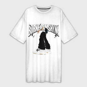 Платье-футболка 3D с принтом BORN FROM SHYNE Lil Morty ,  |  | Тематика изображения на принте: born from shyne | lil morty | альбом | лил морти | обложка альбома | рэп | трэп