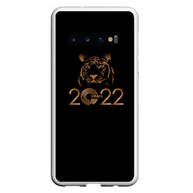 Чехол для Samsung Galaxy S10 с принтом 2022 Tiger Bronze Theme , Силикон | Область печати: задняя сторона чехла, без боковых панелей | 2022 | год тигра | нг | новый год | подарки на новый год | праздник | рождество | тигр