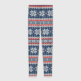 Леггинсы 3D с принтом Knitted Christmas Pattern , 80% полиэстер, 20% эластан | Эластичный пояс, зауженные к низу, низкая посадка | christmas | holiday | knitted pattern | new year | pattern | snowflakes | texture | вязаный узор | новый год | праздник | рождество | снежинки | текстура | узор