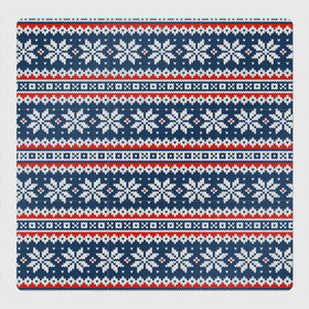 Магнитный плакат 3Х3 с принтом Knitted Christmas Pattern , Полимерный материал с магнитным слоем | 9 деталей размером 9*9 см | christmas | holiday | knitted pattern | new year | pattern | snowflakes | texture | вязаный узор | новый год | праздник | рождество | снежинки | текстура | узор