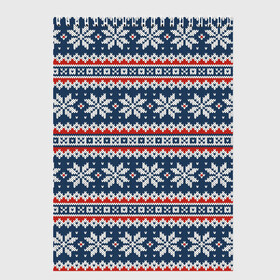 Скетчбук с принтом Knitted Christmas Pattern , 100% бумага
 | 48 листов, плотность листов — 100 г/м2, плотность картонной обложки — 250 г/м2. Листы скреплены сверху удобной пружинной спиралью | christmas | holiday | knitted pattern | new year | pattern | snowflakes | texture | вязаный узор | новый год | праздник | рождество | снежинки | текстура | узор