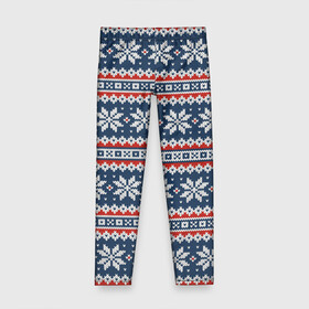 Детские леггинсы 3D с принтом Knitted Christmas Pattern , полиэстер 85%, спандекс 15% | эластичный пояс, зауженный крой | christmas | holiday | knitted pattern | new year | pattern | snowflakes | texture | вязаный узор | новый год | праздник | рождество | снежинки | текстура | узор