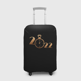 Чехол для чемодана 3D с принтом Часы 2022 , 86% полиэфир, 14% спандекс | двустороннее нанесение принта, прорези для ручек и колес | 2022 | куранты | нг | новый год | подарок | праздник | рождество | часы