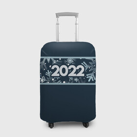Чехол для чемодана 3D с принтом Новый Год 2022 (Снегопад) , 86% полиэфир, 14% спандекс | двустороннее нанесение принта, прорези для ручек и колес | 2022 | зима | новый год | новый год 2022 | снег | снежинки