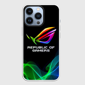 Чехол для iPhone 13 Pro с принтом REPUBLIC OF GAMERS   ASUS ROG   ЛИНИИ   LINES ,  |  | Тематика изображения на принте: asus | game | gamer | gaming | lines | republic of gamers | rog | strix | zephyrus | асус | игры | линии | рог | стрикс