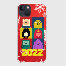 Чехол для iPhone 13 с принтом Новогоднее Время Приключений 2022 ,  |  | 2022 | adventure time | new year | время приключений | зима | праздник