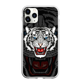 Чехол для iPhone 11 Pro матовый с принтом ЧЁРНЫЙ ТИГР | BLACK TIGER УЗОР , Силикон |  | 2022 | beast | merry christmas | new year | red bow | santa hat | snow | tiger | winter | winter is coming | year of the tiger | год тигра | дед мороз | животные | звери | зверь | зима | зима 2022 | зима близко | новог | новогодни