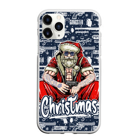 Чехол для iPhone 11 Pro матовый с принтом Гангстер Санта Клаус   Santa Claus Gangster , Силикон |  | christmas | бита | гангстер | дед мороз | кастет | новый год | нож | оружие | пистолет | рождество | санта | снежинка