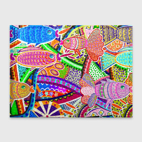 Обложка для студенческого билета с принтом Разноцветные яркие рыбки на абстрактном цветном фоне , натуральная кожа | Размер: 11*8 см; Печать на всей внешней стороне | Тематика изображения на принте: абстрактный паттерн | абстрактный фон | абстракция | аквариум | буйство красок в океане | египетские рыбки | знак зодиака рыбы | красное море | мировой океан | паттерн из рыб | разноцветные рыбы