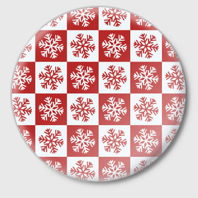 Значок с принтом Шахматные Снежинки ,  металл | круглая форма, металлическая застежка в виде булавки | зима | новогоднее настроение | новый год | снежинки | шахматные снежинки | шахматы