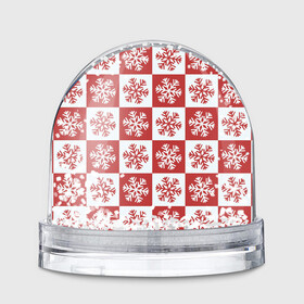 Игрушка Снежный шар с принтом Шахматные Снежинки , Пластик | Изображение внутри шара печатается на глянцевой фотобумаге с двух сторон | зима | новогоднее настроение | новый год | снежинки | шахматные снежинки | шахматы