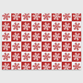 Поздравительная открытка с принтом Шахматные Снежинки , 100% бумага | плотность бумаги 280 г/м2, матовая, на обратной стороне линовка и место для марки
 | зима | новогоднее настроение | новый год | снежинки | шахматные снежинки | шахматы