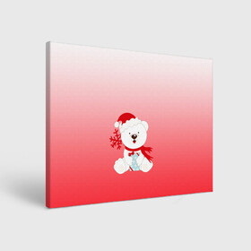 Холст прямоугольный с принтом Белый мишка с подарком , 100% ПВХ |  | Тематика изображения на принте: белый мишка | градиент | зима | коробочка | медведь | милота | нейтральный | новый год | подарок | полярный мишка | рисунок | снежинка | сюрприз | шапочка
