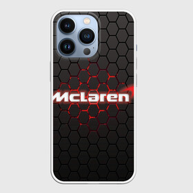 Чехол для iPhone 13 Pro с принтом McLaren carbon theme ,  |  | f1 | formula 1 | mclaren | авто | гонки | макларен | формула 1