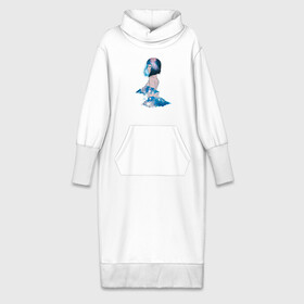 Платье удлиненное хлопок с принтом Nebula girl ,  |  | anime | clouds | girl | nebula | space | аниме | астрология | девушка | космос | облака