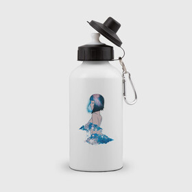 Бутылка спортивная с принтом Nebula girl , металл | емкость — 500 мл, в комплекте две пластиковые крышки и карабин для крепления | anime | clouds | girl | nebula | space | аниме | астрология | девушка | космос | облака