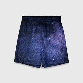 Детские спортивные шорты 3D с принтом Night sky ,  100% полиэстер
 | пояс оформлен широкой мягкой резинкой, ткань тянется
 | звезды | космос | красивый | млечный путь | ночь | синий | темный