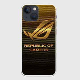 Чехол для iPhone 13 mini с принтом Republic of gamers ROG Gaming ,  |  | Тематика изображения на принте: asus | cybersport | republic of gamers | rog | rog gaming | асус | киберспорт