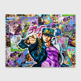 Обложка для студенческого билета с принтом Джотаро   JoJos Bizarre Adventure , натуральная кожа | Размер: 11*8 см; Печать на всей внешней стороне | Тематика изображения на принте: anime | jojo | jojo bizarre adventure | jojos bizarre adventure | jotaro kujo | star platinum | аниме | джоджо | джотаро куджо | дзётаро кудзё | манга | профессор куджо