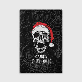 Обложка для паспорта матовая кожа с принтом Santa Сlaus from hell , натуральная матовая кожа | размер 19,3 х 13,7 см; прозрачные пластиковые крепления | christmas | new year | red cap | santa claus | santa from hell | skull | spider web | дед мороз | красный колпак | новый год | паутина | рождество | санта из ада | санта клаус | череп