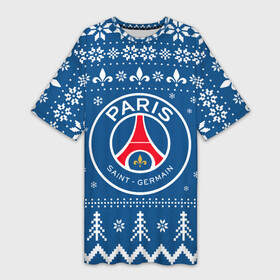 Платье-футболка 3D с принтом PSG, ПСЖ НОВОГОДНИЙ ,  |  | 2021 | 2022 | champions | christmas | football | merry | merry christmas | new year | psg | snow | soccer | ugly c | winter | зима | лига чемпионов | новогодний | новогодняя | новый год | пари сен жермен | пари сенжермен | псж | рождественс