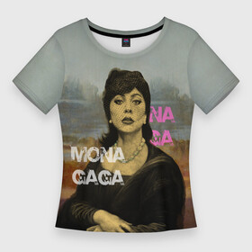 Женская футболка 3D Slim с принтом Mona Gaga ,  |  | бюст | девушка | картинка | портрет | фон