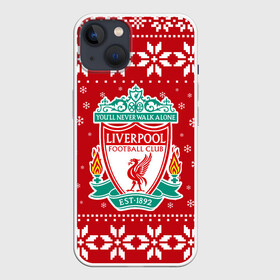 Чехол для iPhone 13 с принтом Ливерпуль Новогодний ,  |  | 2021 | 2022 | christmas | football | liverpool | merry | merry christmas | new year | snow | soccer | sweater | ugly christmas | winter | зима | ливер | ливерпуль | новогодний | новогодняя | новый год | рождественский | рождество | свитер |