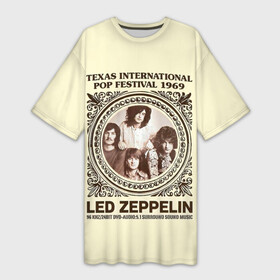 Платье-футболка 3D с принтом Led Zeppelin  Texas International Pop Festival 1969 ,  |  | led | led zep | led zeppelin | ledzep | lz | zoso | альбом | джимми пейдж | джон генри бонэм | джон пол джонс | зосо | лед зепелен | лед зеппелин | ледзепелен | ледзеппелин | роберт плант | рок группа