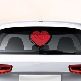 Наклейка на авто - для заднего стекла с принтом Doodle Heart , ПВХ | Точные размеры наклейки зависят от выбранного изображения (ширина не больше 75 мм, высота не больше 45 мм) | граффити | карандаш | любовь | набросок | рисунок | сердце | эских