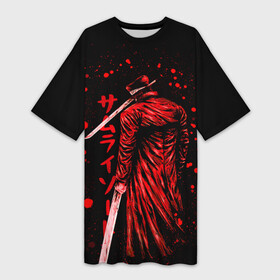Платье-футболка 3D с принтом Katana Man (Chainsaw Man) ,  |  | chainsaw man | katana man | samurai sword | аниме | бензопила | демон | манга | человек катана | человекбензопила