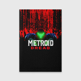 Обложка для паспорта матовая кожа с принтом Metroid Dread Самус Аран и потеки крови , натуральная матовая кожа | размер 19,3 х 13,7 см; прозрачные пластиковые крепления | Тематика изображения на принте: aran | dread | mercurysteam | metroid | nintendo | samus | samus aran | самус аран