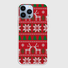 Чехол для iPhone 13 Pro Max с принтом вязаный принт с оленями ,  |  | christmas | deer | knitted | new year | print | red | snow | trees | white | wintry | белый | вязаный | елки | зимний | красный | новый год | олени | олень | принт | рождество | снег | снежинка