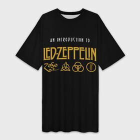 Платье-футболка 3D с принтом An Introduction to Led Zeppelin ,  |  | led | led zep | led zeppelin | ledzep | lz | zoso | альбом | джимми пейдж | джон генри бонэм | джон пол джонс | зосо | лед зепелен | лед зеппелин | ледзепелен | ледзеппелин | роберт плант | рок группа