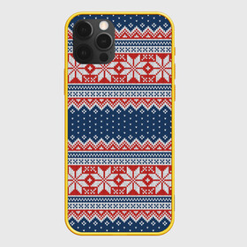 Чехол для iPhone 12 Pro с принтом Knitted Pattern , силикон | область печати: задняя сторона чехла, без боковых панелей | Тематика изображения на принте: background | christmas | holiday | knitted pattern | new year | pattern | snowflakes | texture | вязаный узор | новый год | паттерн | праздник | рождество | снежинки | текстура | узор | фон