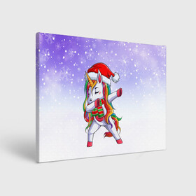 Холст прямоугольный с принтом Xmas Unicorn Dabbing   Рождественский Единорог Даб , 100% ПВХ |  | Тематика изображения на принте: christmas | dabbing | santa | unicorn | даббинг | дед мороз | единорог | зима | новый год | радуга | радужный | рождество | санта | снег | снежинка | юникорн