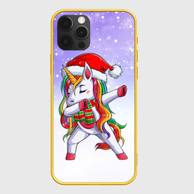 Чехол для iPhone 12 Pro с принтом Xmas Unicorn Dabbing   Рождественский Единорог Даб , силикон | область печати: задняя сторона чехла, без боковых панелей | Тематика изображения на принте: christmas | dabbing | santa | unicorn | даббинг | дед мороз | единорог | зима | новый год | радуга | радужный | рождество | санта | снег | снежинка | юникорн